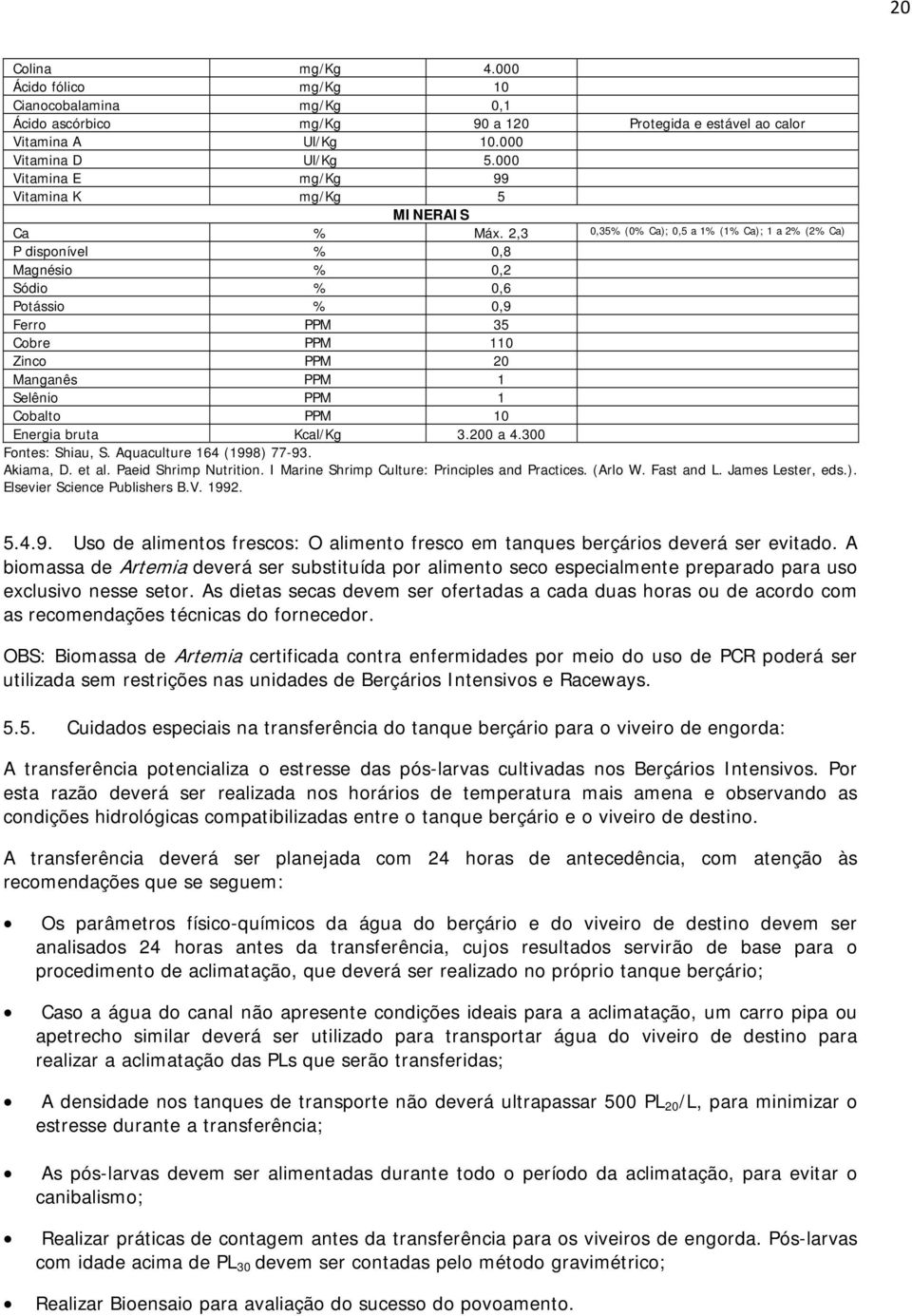 2,3 0,35% (0% Ca); 0,5 a 1% (1% Ca); 1 a 2% (2% Ca) P disponível % 0,8 Magnésio % 0,2 Sódio % 0,6 Potássio % 0,9 Ferro PPM 35 Cobre PPM 110 Zinco PPM 20 Manganês PPM 1 Selênio PPM 1 Cobalto PPM 10