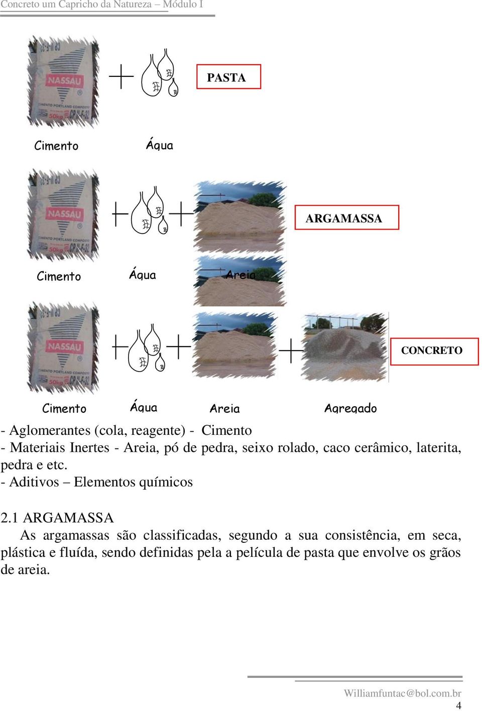 cerâmico, laterita, pedra e etc. - Aditivos Elementos químicos 2.