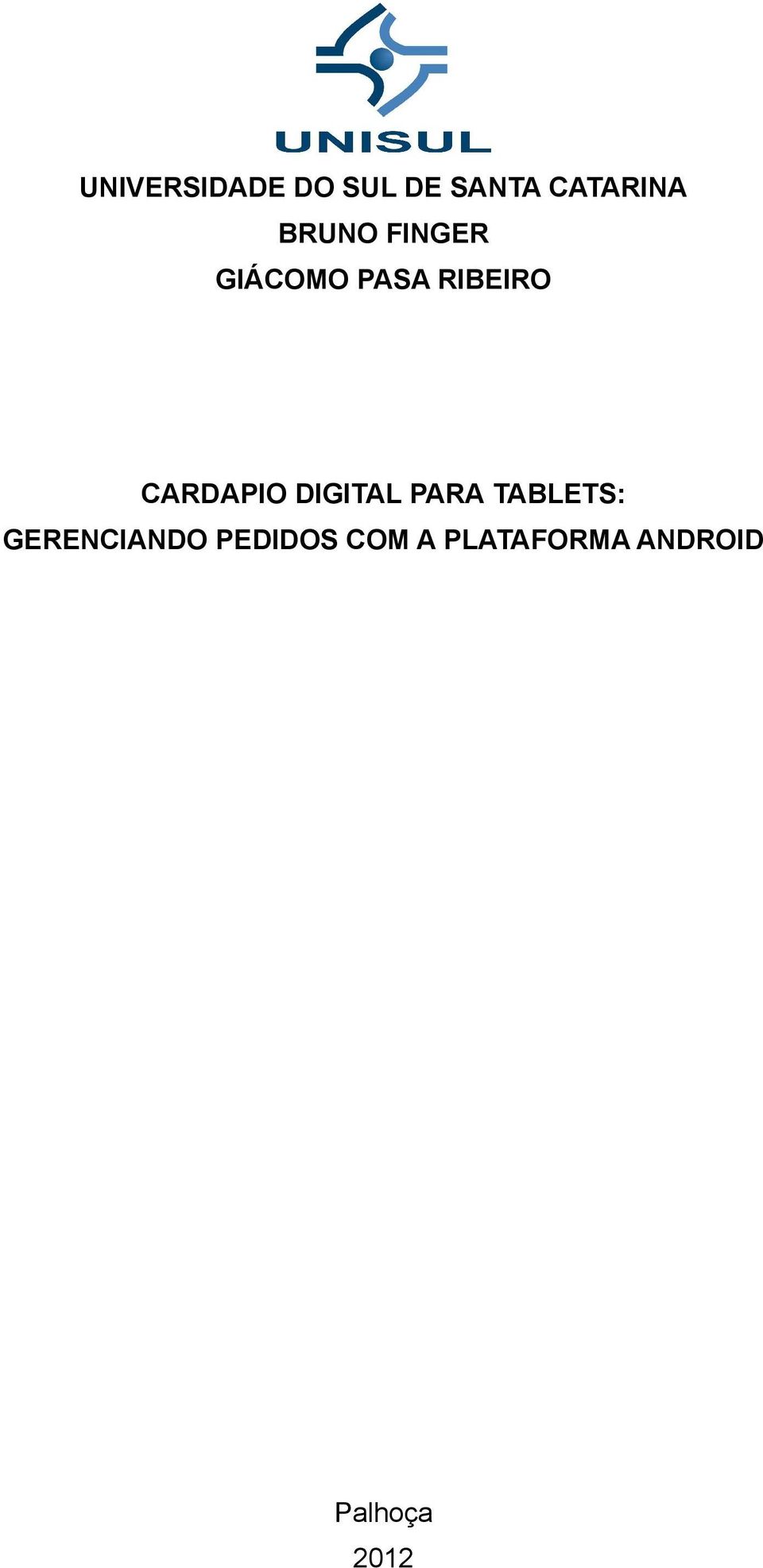 CARDAPIO DIGITAL PARA TABLETS: