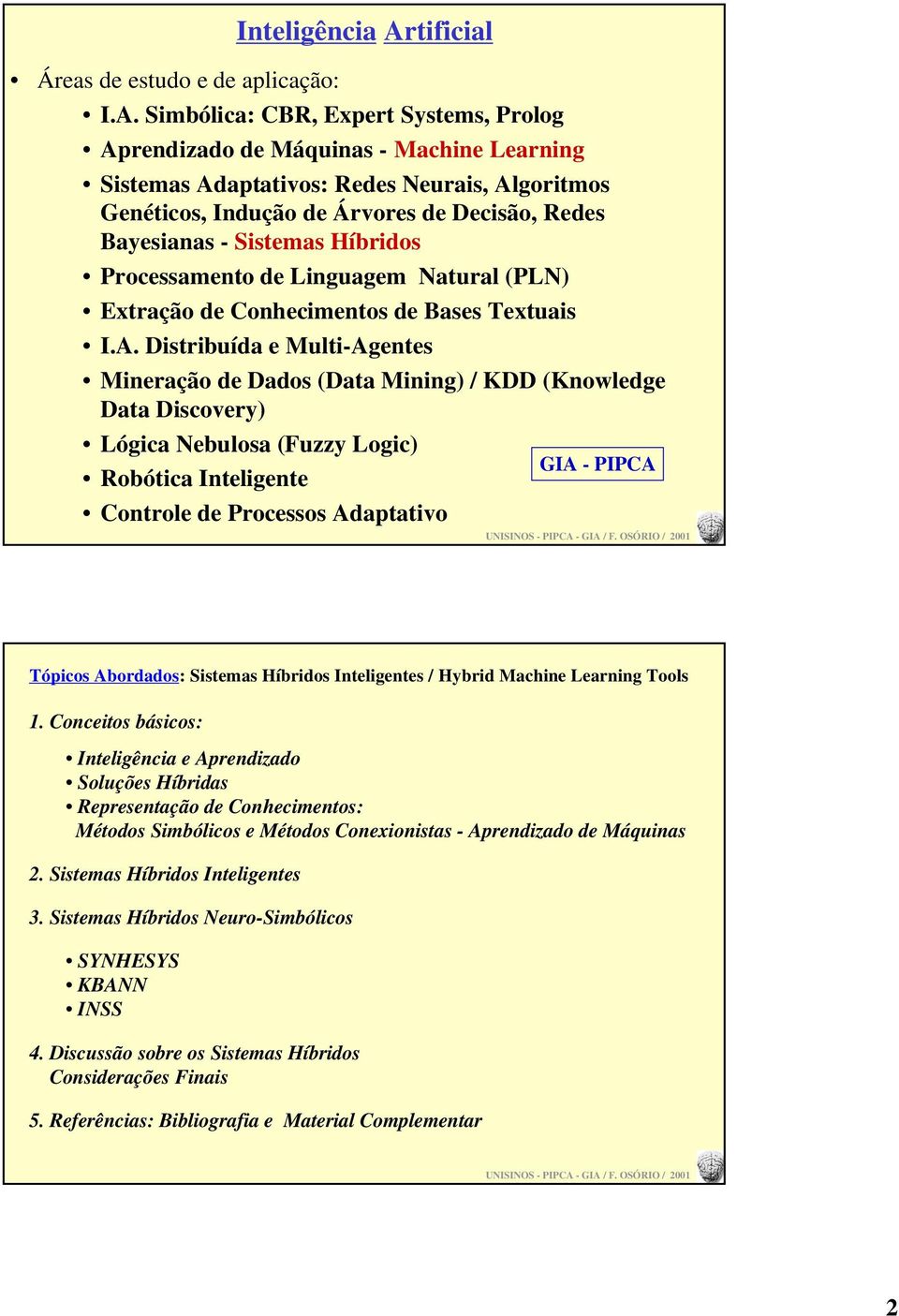 Híbridos Processamento de Linguagem Natural (PLN) Extração de Conhecimentos de ases Textuais I.