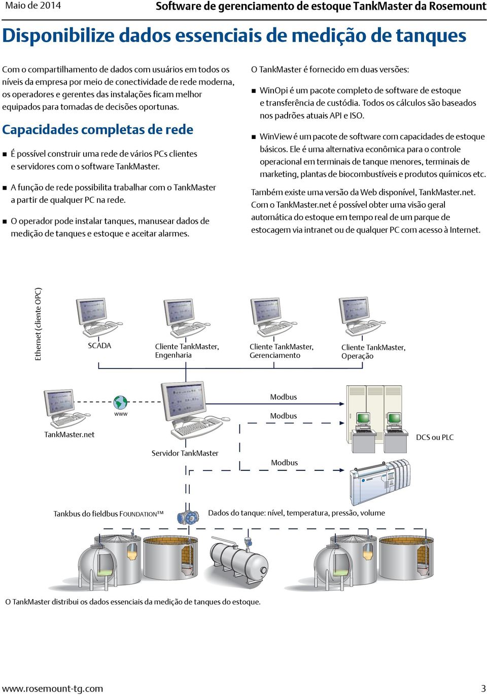 Capacidades completas de rede É possível construir uma rede de vários PCs clientes e servidores com o software TankMaster.