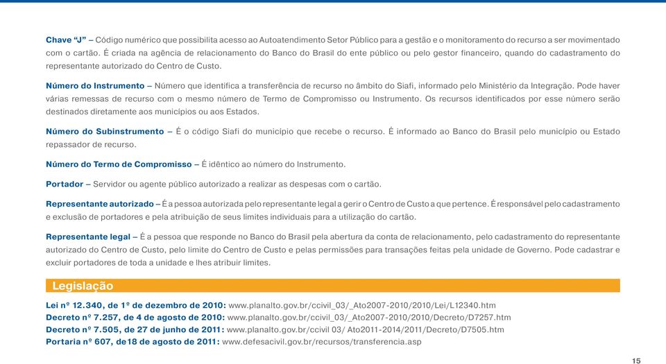 Número do Instrumento Número que identifica a transferência de recurso no âmbito do Siafi, informado pelo Ministério da Integração.