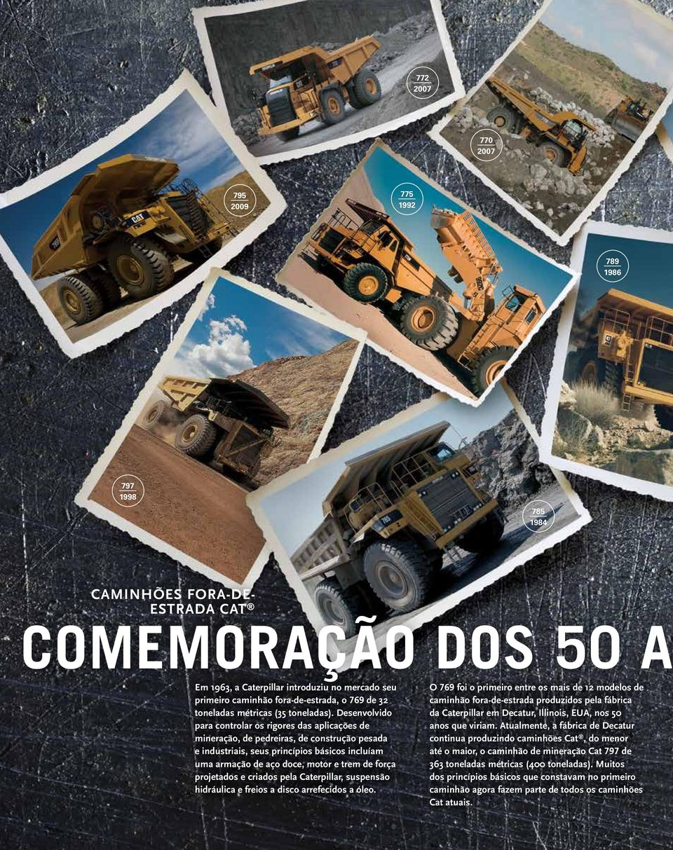 Desenvolvido para controlar os rigores das aplicações de mineração, de pedreiras, de construção pesada e industriais, seus princípios básicos incluíam uma armação de aço doce, motor e trem de força