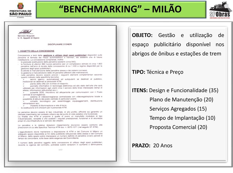 ITENS: Design e Funcionalidade (35) Plano de Manutenção (20) Serviços