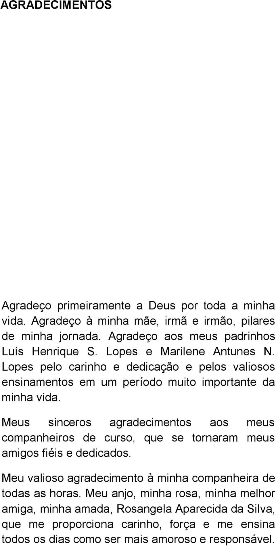 Lopes pelo carinho e dedicação e pelos valiosos ensinamentos em um período muito importante da minha vida.