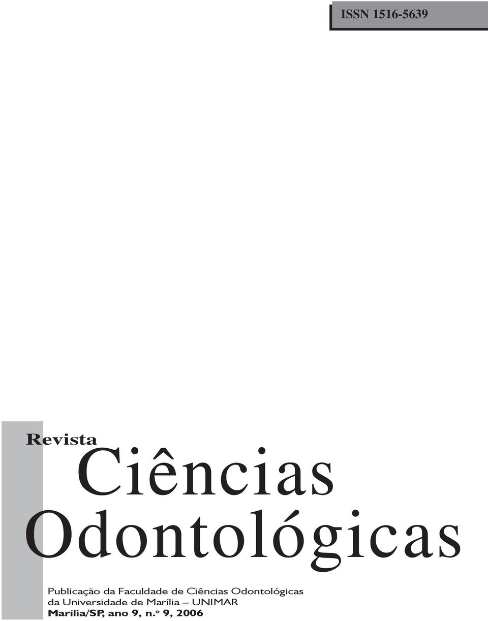 Ciências Odontológicas da Universidade