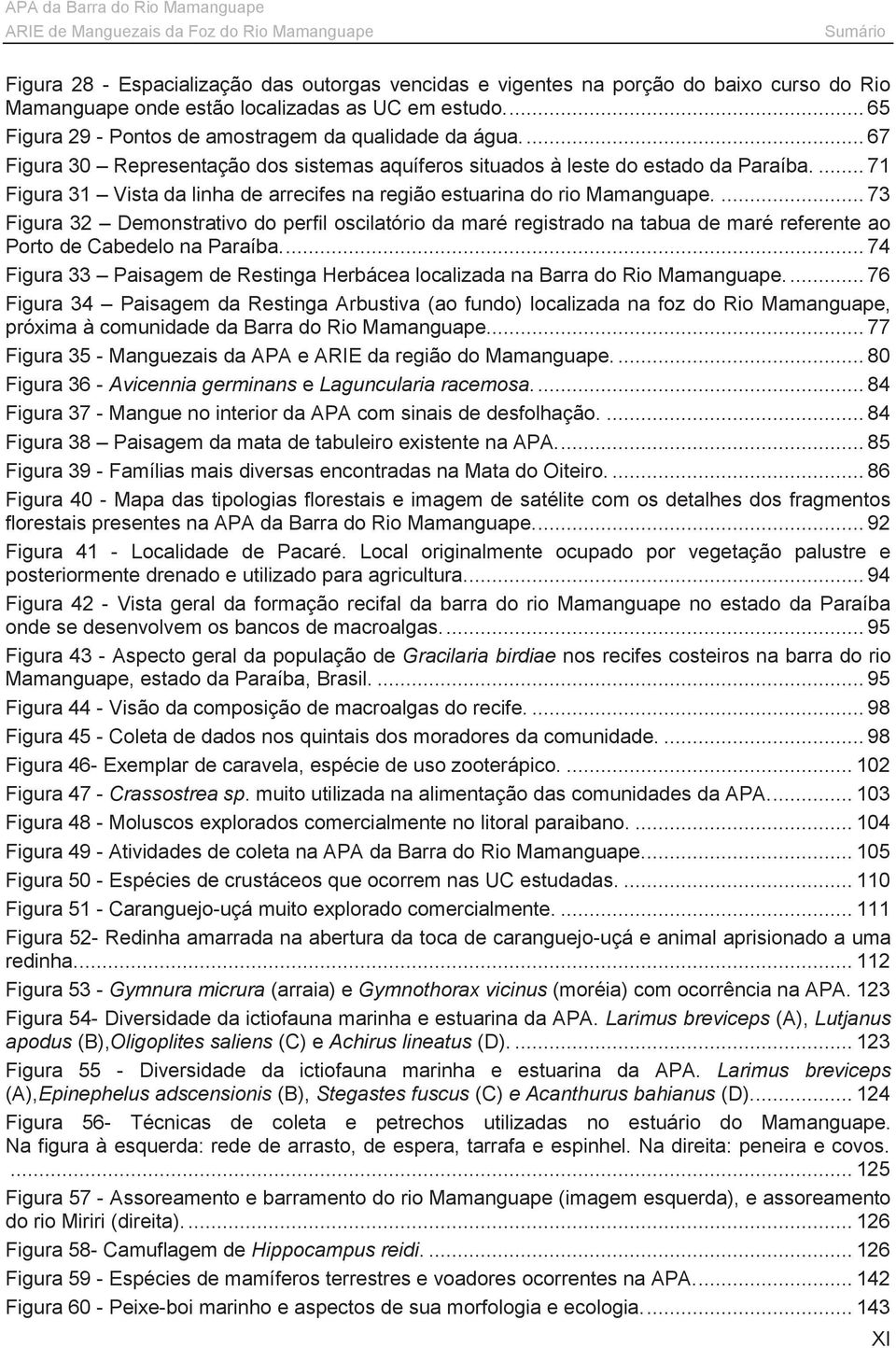 ... 71 Figura 31 Vista da linha de arrecifes na região estuarina do rio Mamanguape.