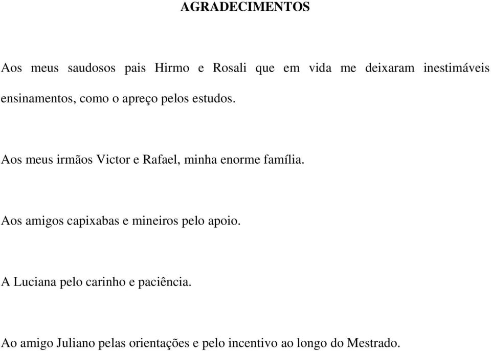 Aos meus irmãos Victor e Rafael, minha enorme família.