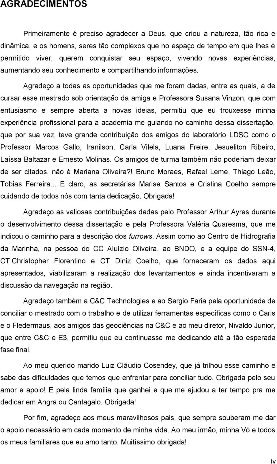 Agradeço a todas as oportunidades que me foram dadas, entre as quais, a de cursar esse mestrado sob orientação da amiga e Professora Susana Vinzon, que com entusiasmo e sempre aberta a novas ideias,