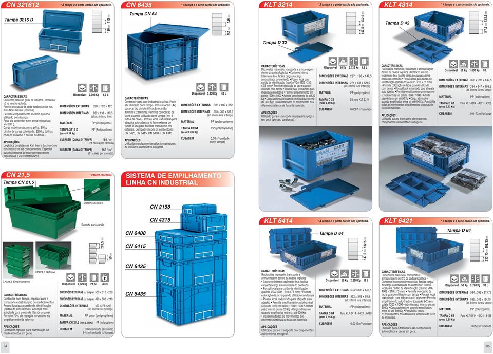 Carga máxima para uma pilha: 80 kg Limite de carga paletizada: 850 kg (pilhas com no máximo 5 caixas de altura) Logística de sistemas Kan ban e Just-in-time nas indústrias de componentes.