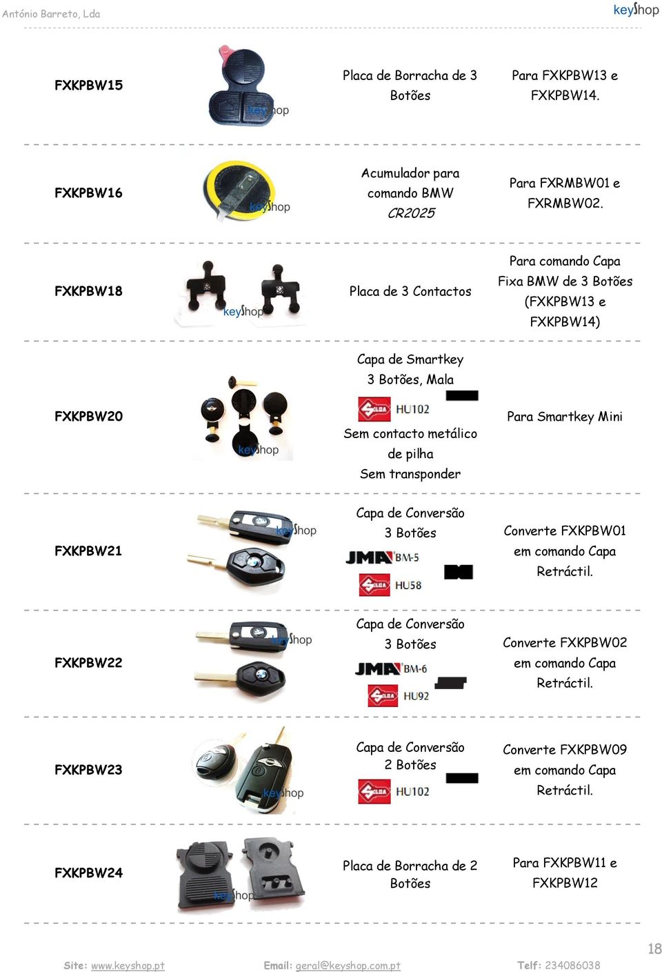 Para Smartkey Mini FXKPBW21 Capa de Conversão 3 Botões Converte FXKPBW01 em comando Capa Retráctil.