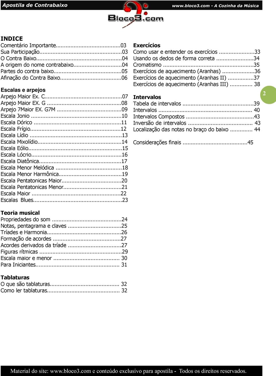 ..16 Escala Diatônica...17 Escala Menor Melódica...18 Escala Menor Harmônica...19 Escala Pentatonicas Maior...20 Escala Pentatonicas Menor...21 Escala Maior...22 Escalas Blues.