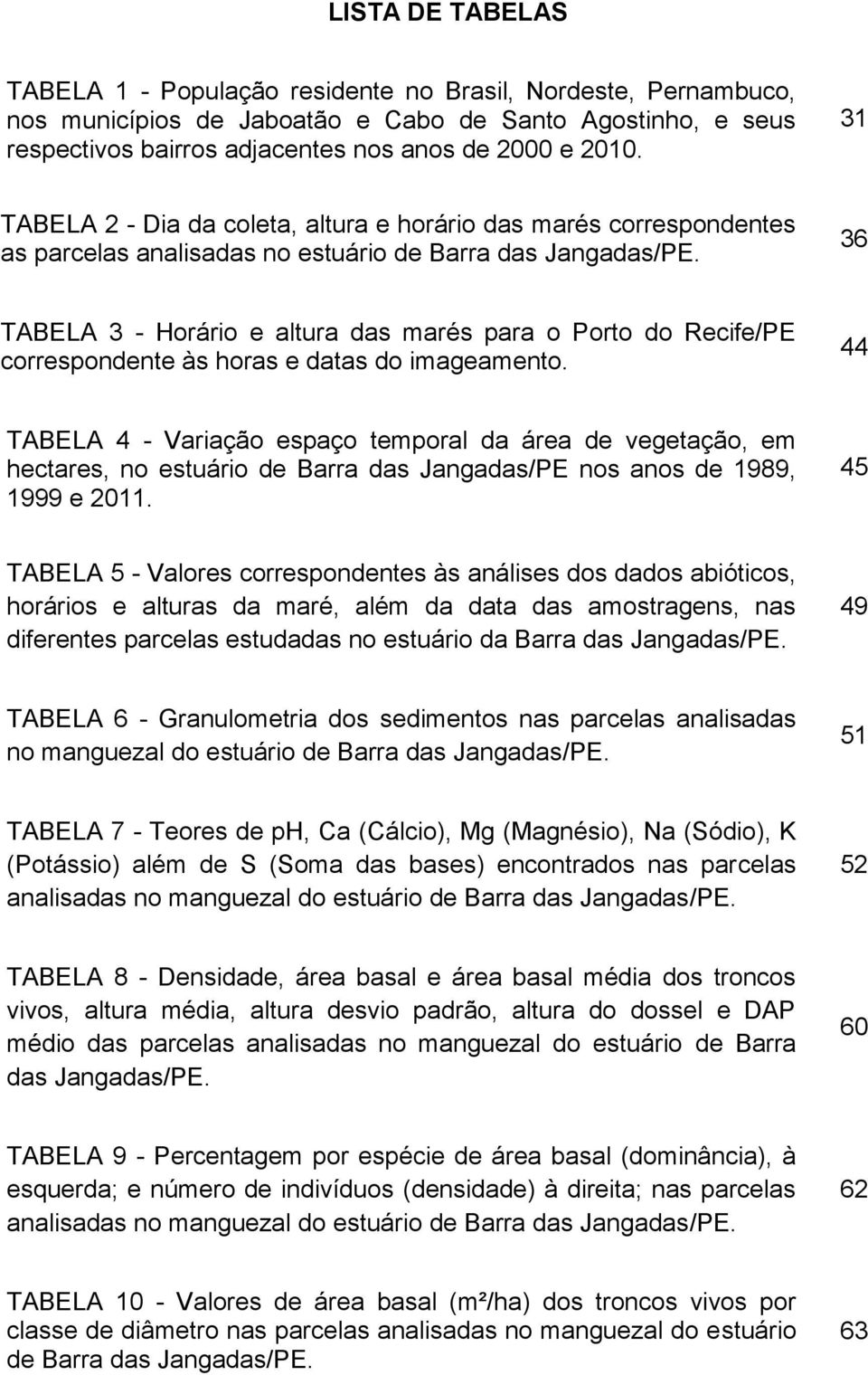 36 TABELA 3 - Horário e altura das marés para o Porto do Recife/PE correspondente às horas e datas do imageamento.