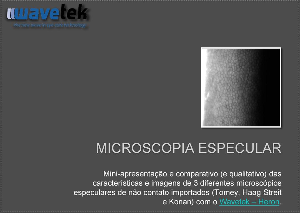 diferentes microscópios especulares de não contato