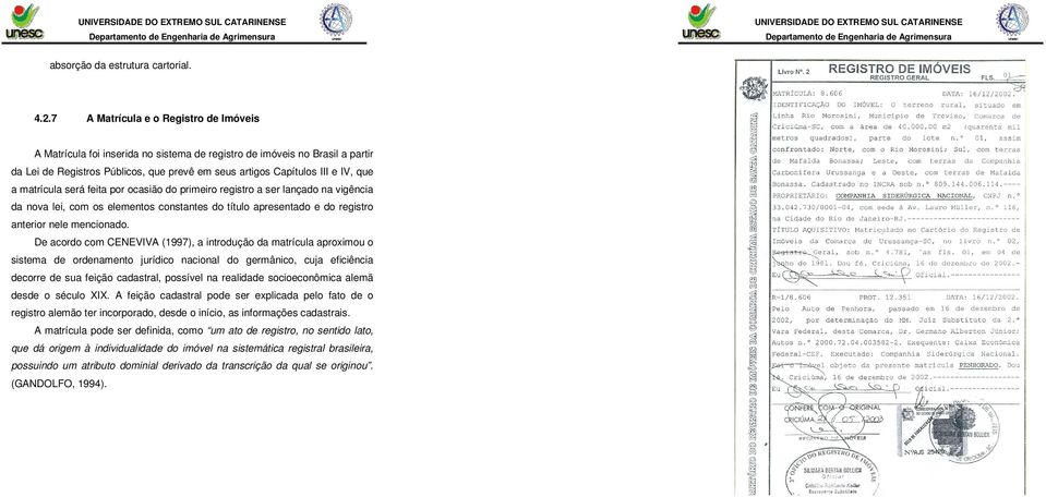 matrícula será feita por ocasião do primeiro registro a ser lançado na vigência da nova lei, com os elementos constantes do título apresentado e do registro anterior nele mencionado.