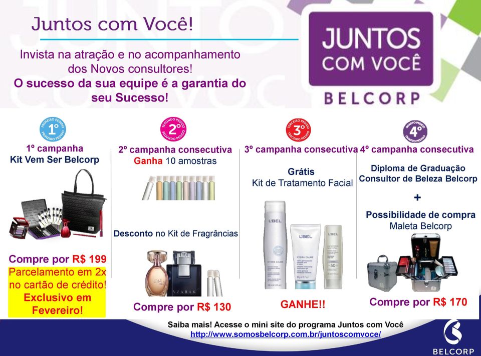 Kit de Tratamento Facial Diploma de Graduação Consultor de Beleza Belcorp + Possibilidade de compra Maleta Belcorp Compre por R$ 199 Parcelamento em 2x no