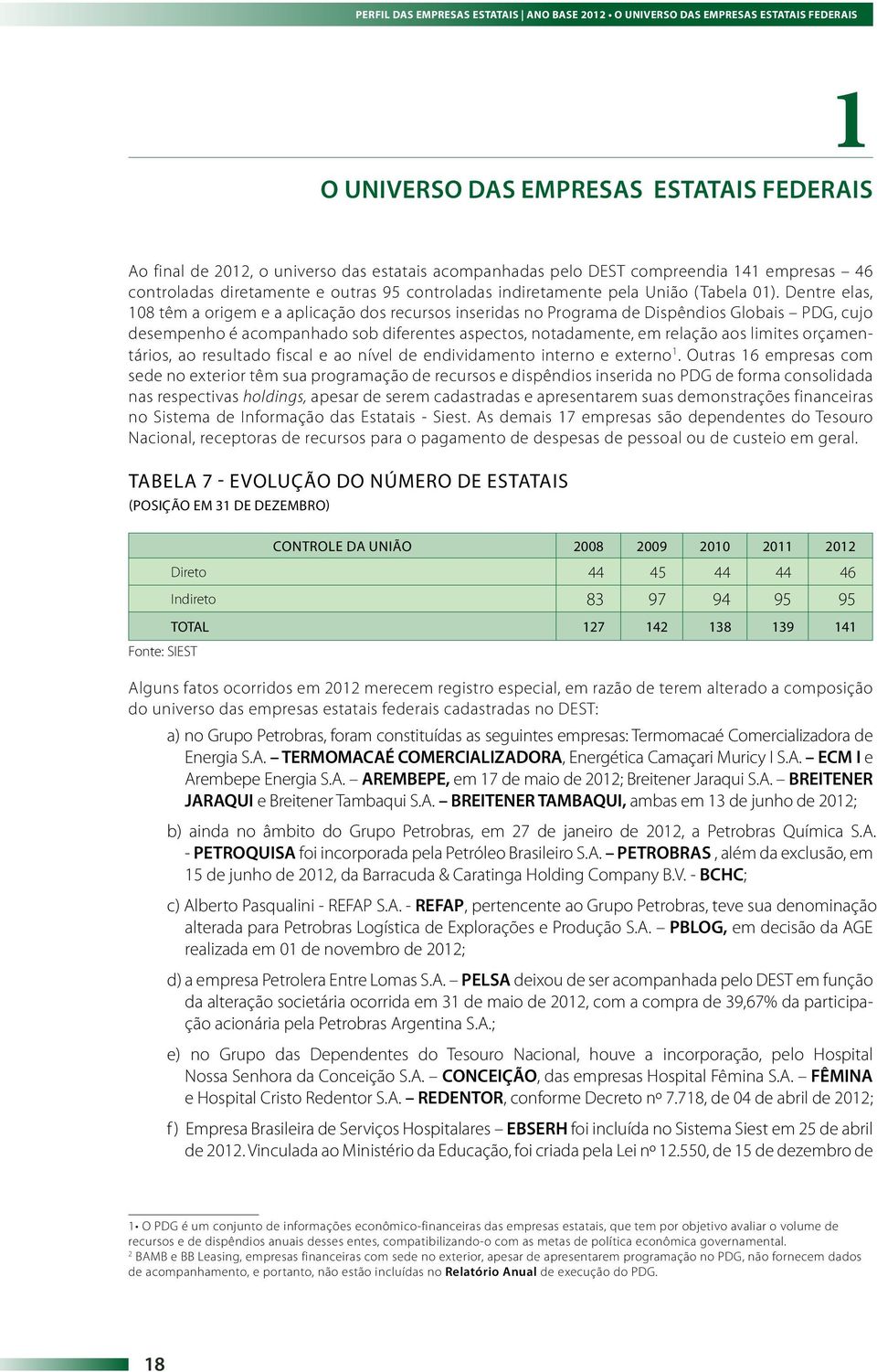 Dentre elas, 108 têm a origem e a aplicação dos recursos inseridas no Programa de Dispêndios Globais PDG, cujo desempenho é acompanhado sob diferentes aspectos, notadamente, em relação aos limites