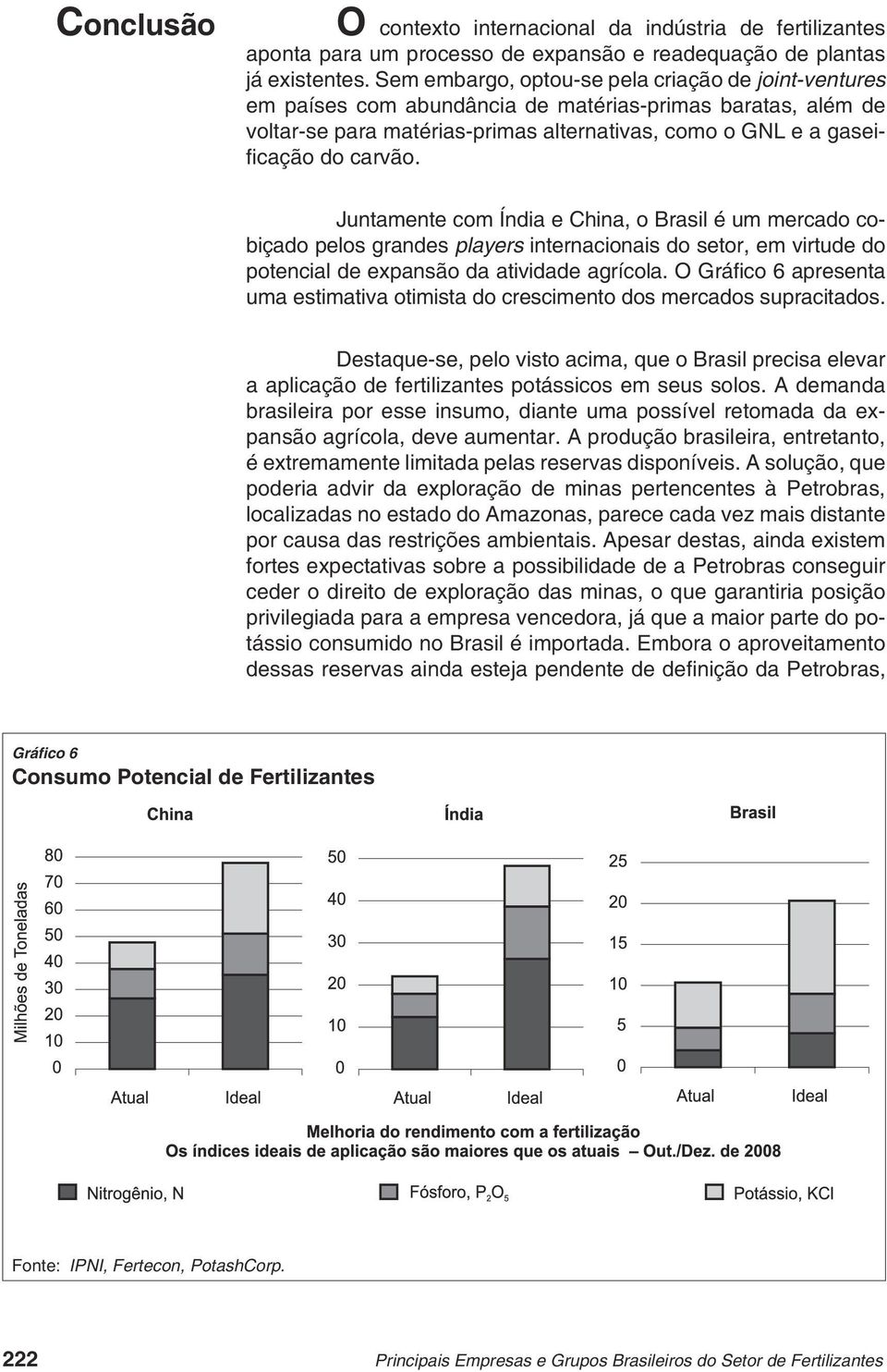 Juntamente com Índia e China, o Brasil é um mercado cobiçado pelos grandes players internacionais do setor, em virtude do potencial de expansão da atividade agrícola.