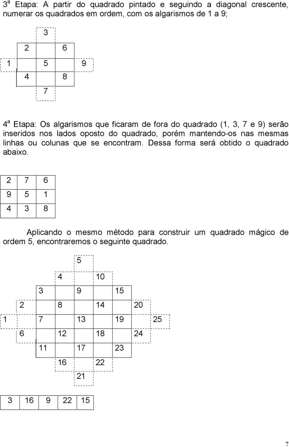 nas mesmas linhas ou colunas que se encontram. Dessa forma será obtido o quadrado abaixo.