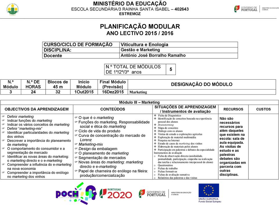 particularidades do marketing dos vinhos Descrever a importância do planeamento de marketing O comportamento do consumidor e a segmentação de mercado Identificar as novas áreas do marketing: o