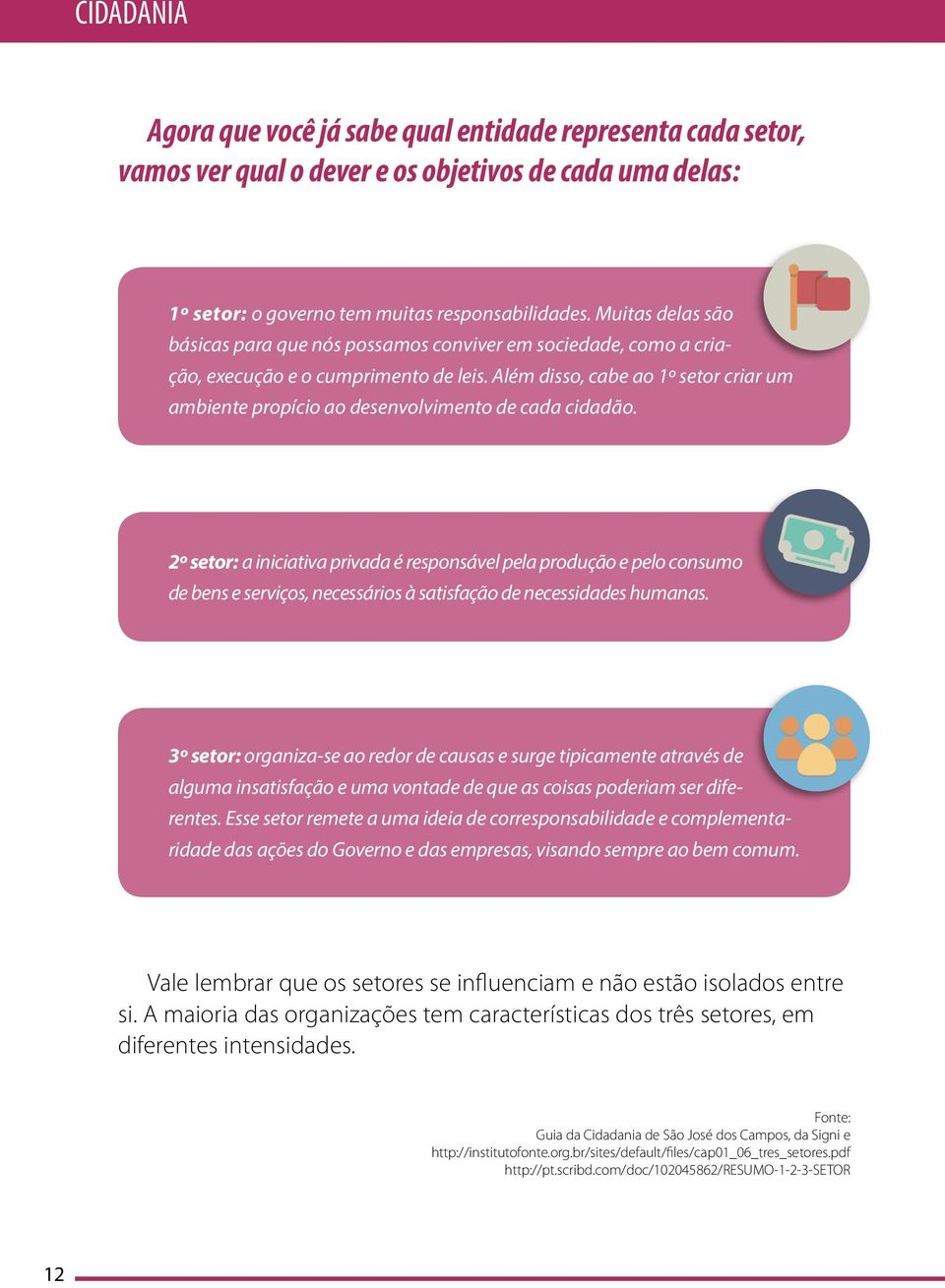 Além disso, cabe ao 1º setor criar um ambiente propício ao desenvolvimento de cada cidadão.