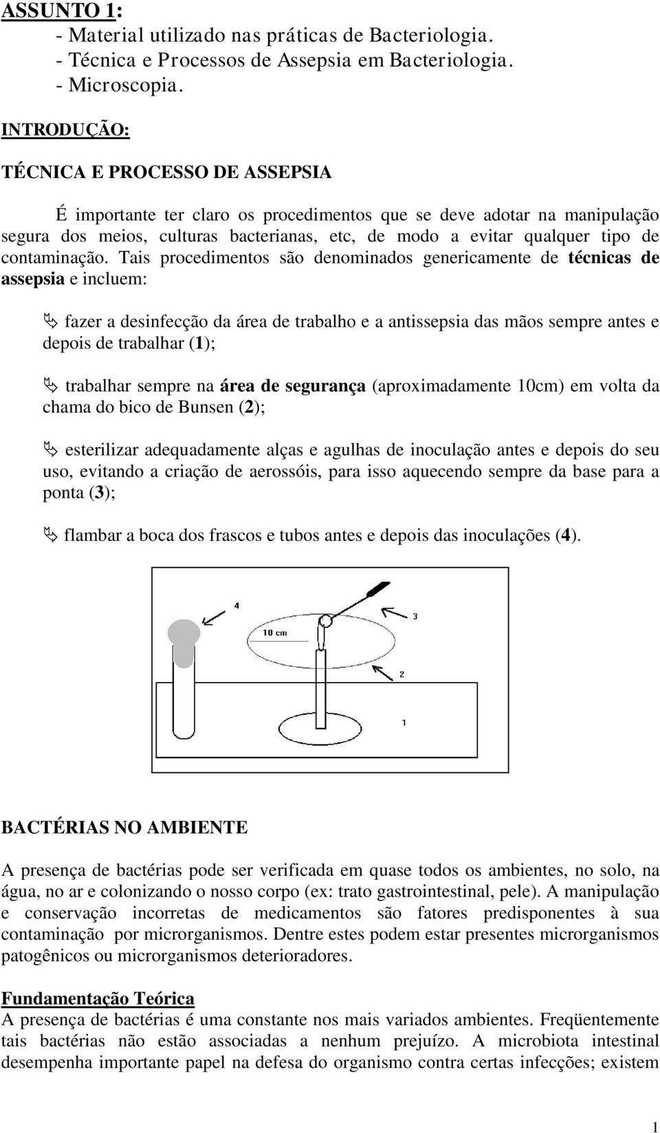 contaminação.