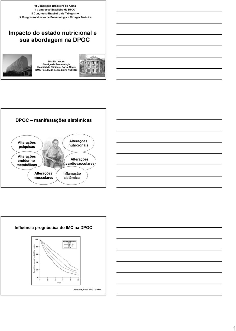 Knorst Serviço de Pneumologia Hospital de Clínicas - Porto Alegre DMI / Faculdade de Medicina / UFRGS DPOC manifestações sistêmicas Alterações