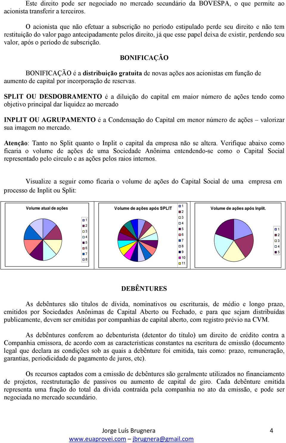 valor, após o período de subscrição. BONIFICAÇÃO BONIFICAÇÃO é a distribuição gratuita de novas ações aos acionistas em função de aumento de capital por incorporação de reservas.