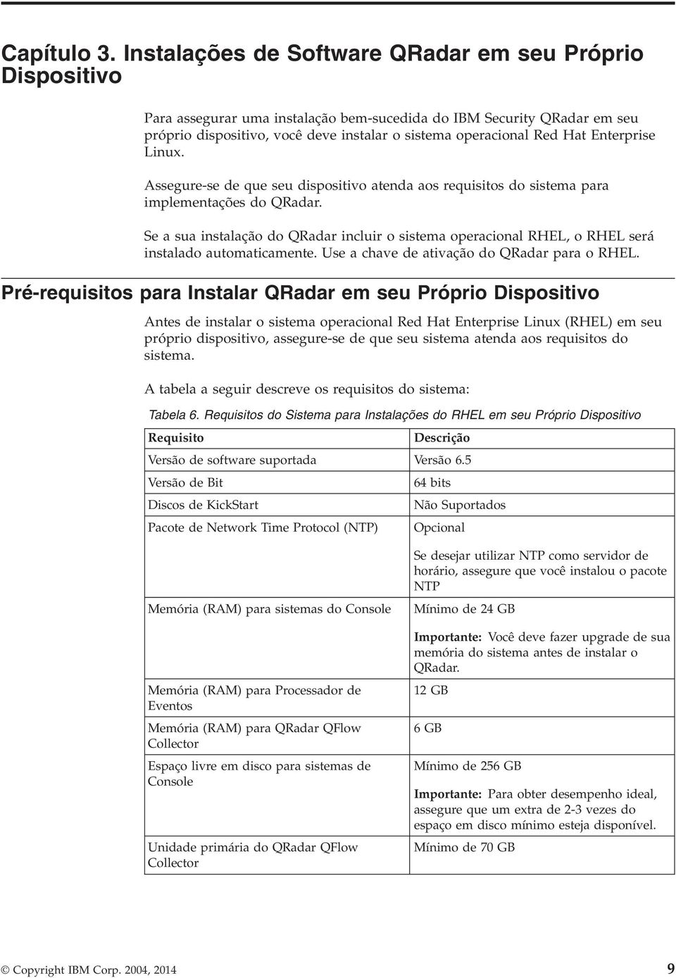 Hat Enterprise Linux. Assegure-se de que seu dispositivo atenda aos requisitos do sistema para implementações do QRadar.