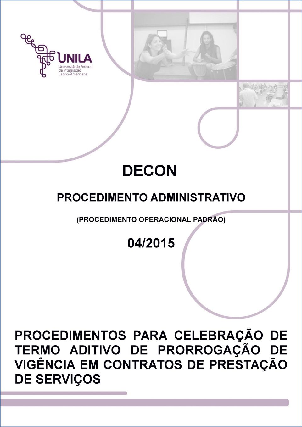 PROCEDIMENTOS PARA CELEBRAÇÃO DE TERMO ADITIVO