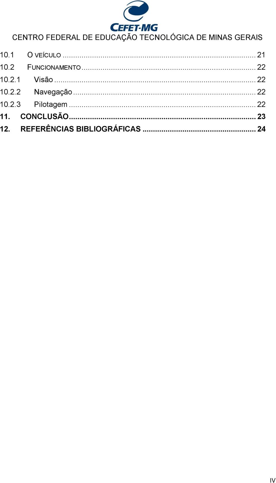 .. 22 10.2.3 Pilotagem... 22 11. CONCLUSÃO.