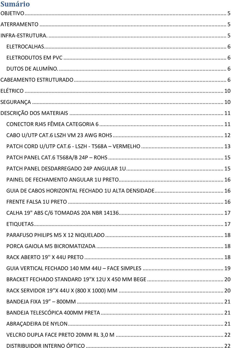 6 T568A/B 24P ROHS... 15 PATCH PANEL DESDARREGADO 24P ANGULAR 1U... 15 PAINEL DE FECHAMENTO ANGULAR 1U PRETO... 16 GUIA DE CABOS HORIZONTAL FECHADO 1U ALTA DENSIDADE... 16 FRENTE FALSA 1U PRETO.