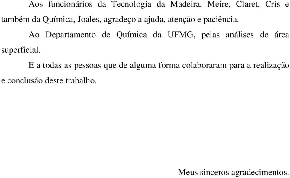 Ao Departamento de Química da UFMG, pelas análises de área superficial.