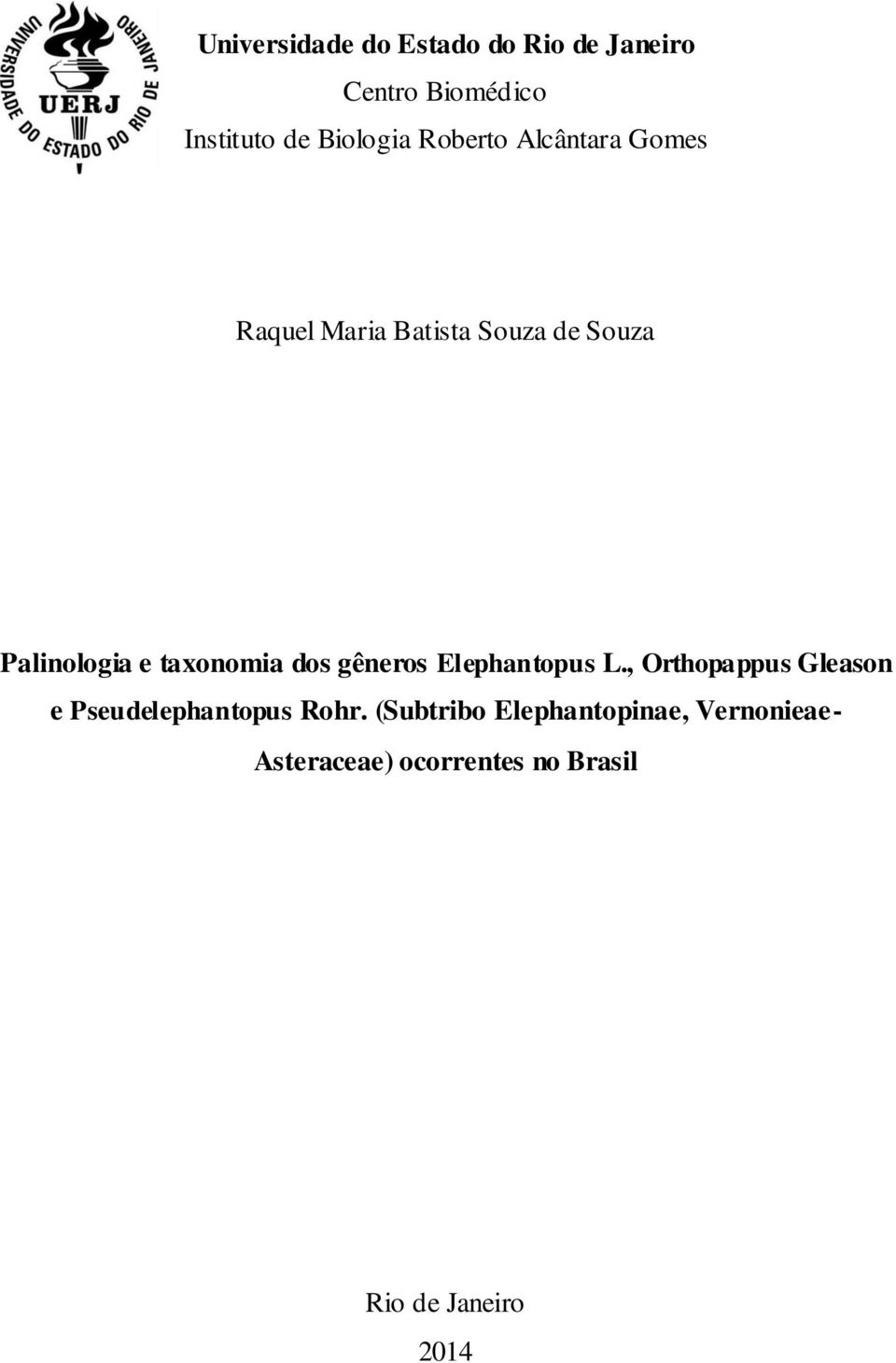 taxonomia dos gêneros Elephantopus L.