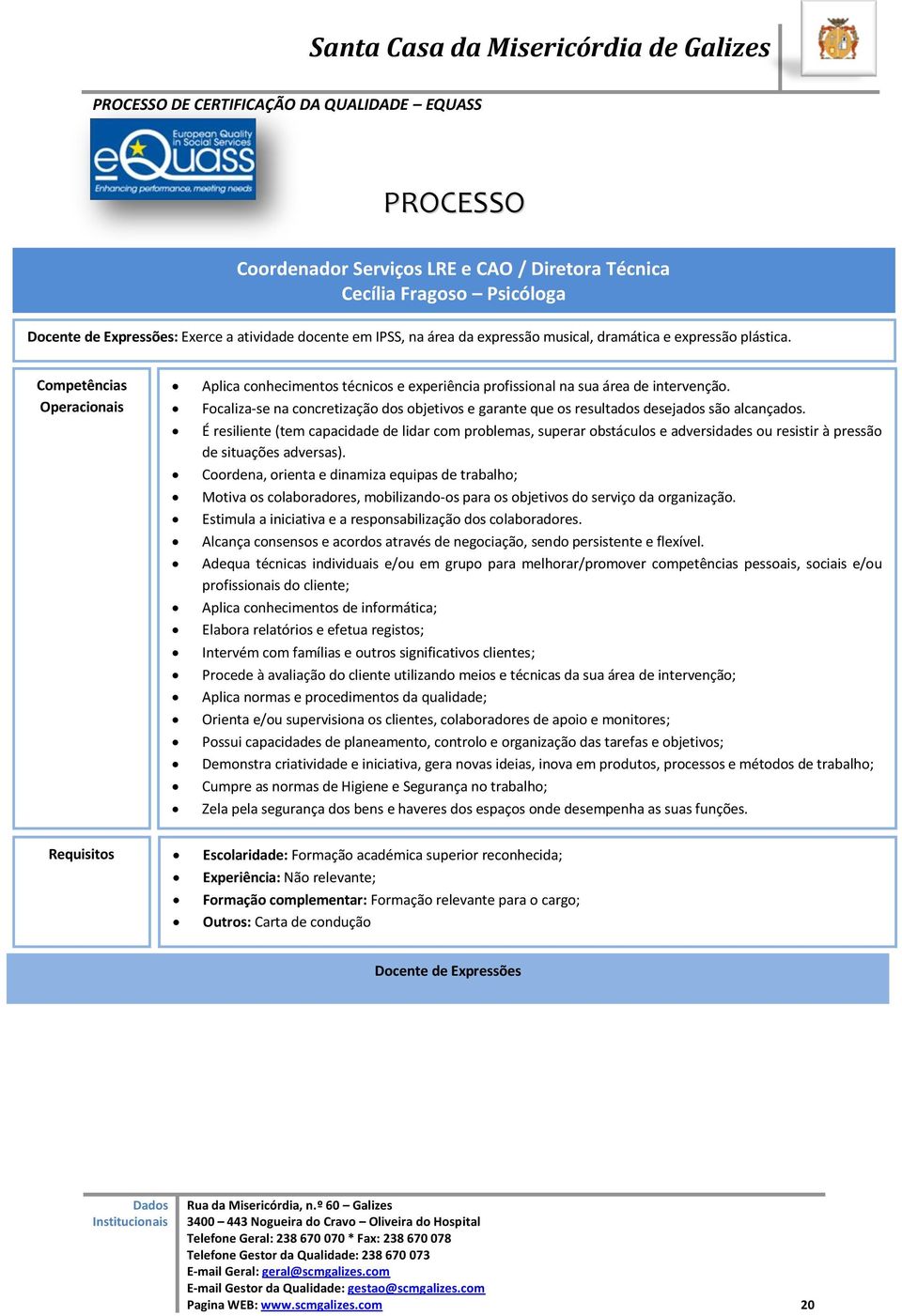 capacidade de lidar com problemas, superar obstáculos e adversidades ou resistir à pressão de situações adversas) Coordena, orienta e dinamiza equipas de trabalho; Motiva os colaboradores,