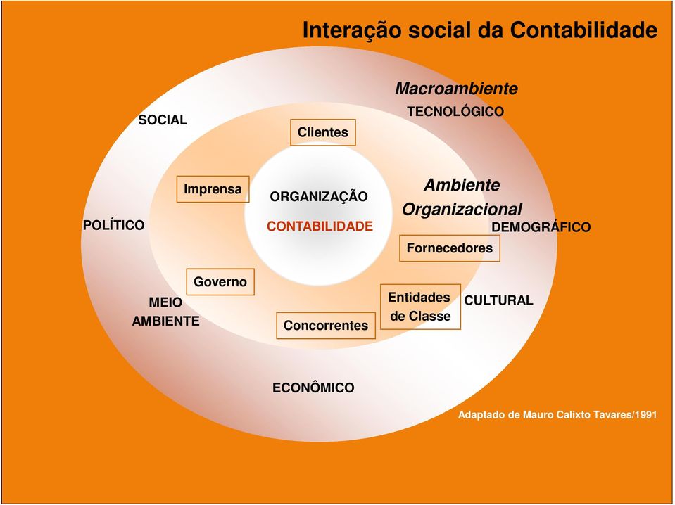 Organizacional DEMOGRÁFICO Fornecedores MEIO AMBIENTE Governo