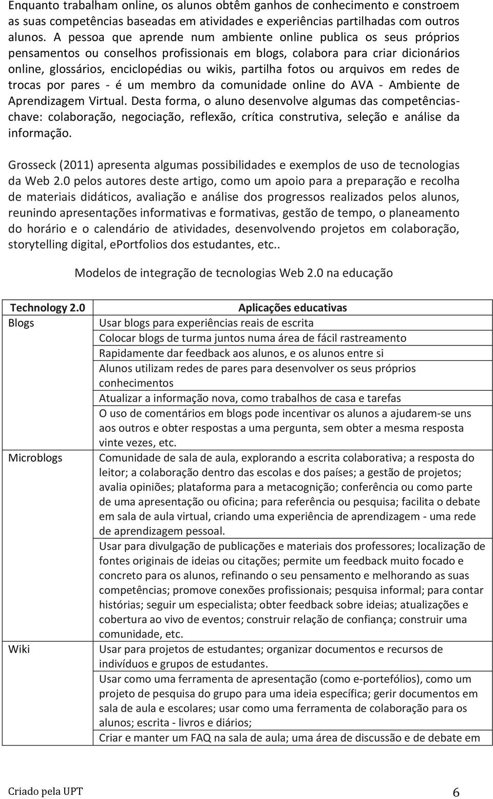 fotos ou arquivos em redes de trocas por pares - é um membro da comunidade online do AVA - Ambiente de Aprendizagem Virtual.