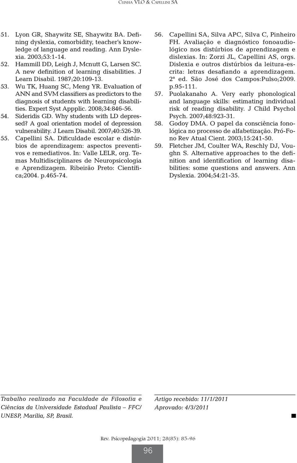 Evaluation of ANN and SVM classifiers as predictors to the diagnosis of students with learning disabilities. Expert Syst Appplic. 2008;34:846-56. 54. Sideridis GD. Why students with LD depressed?