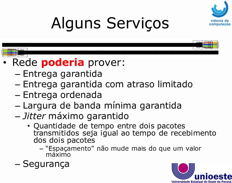 garantido Quantidade de tempo entre dois pacotes transmitidos seja igual ao tempo