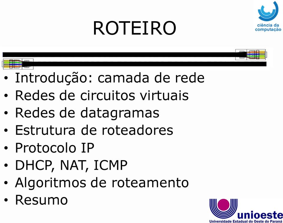 Estrutura de roteadores Protocolo IP