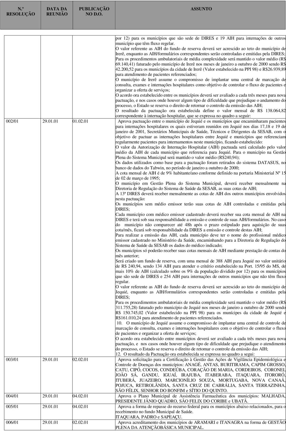 procedimentos ambulatoriais de média complexidade será mantido o valor médio (R$ 69.140,41) faturado pelo município de Irerê nos meses de janeiro a outubro de 2000 sendo R$ 42.