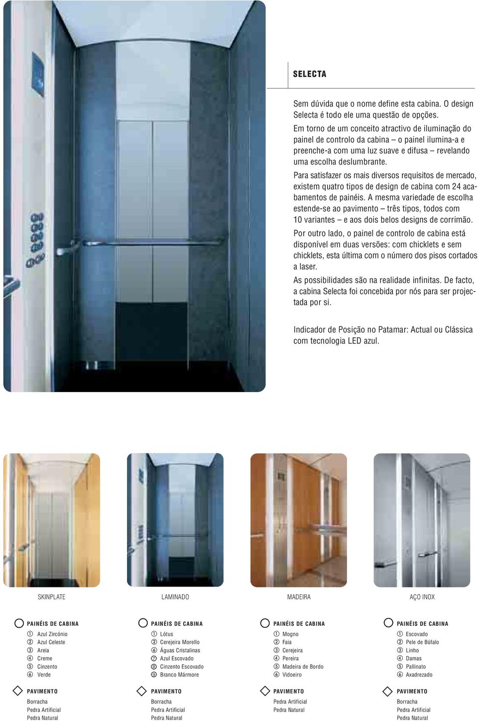 Para satisfazer os mais diversos requisitos de mercado, existem quatro tipos de design de cabina com 24 acabamentos de painéis.