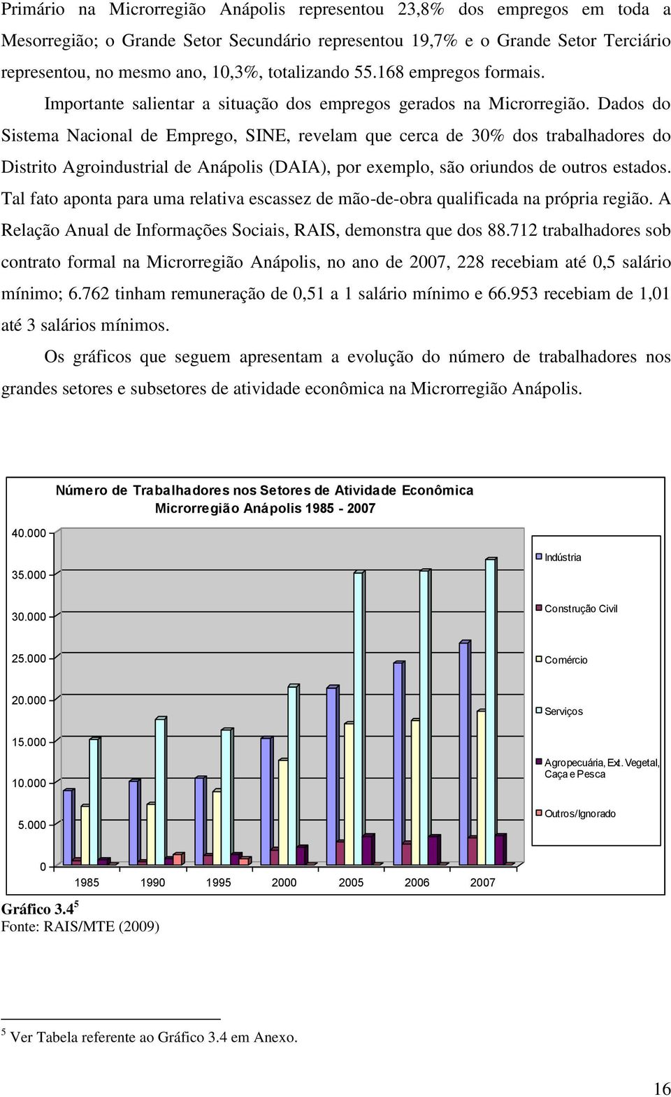 Dados do Sistema Nacional de Emprego, SINE, revelam que cerca de 30% dos trabalhadores do Distrito Agroindustrial de Anápolis (DAIA), por exemplo, são oriundos de outros estados.