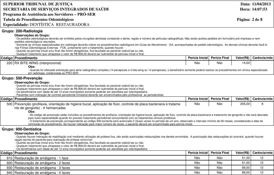 - Somente as clínicas especializadas em radiologia deverão cobrar os procedimentos radiológicos em Guias de Atendimento - GA, acompanhadas do pedido odontológico.