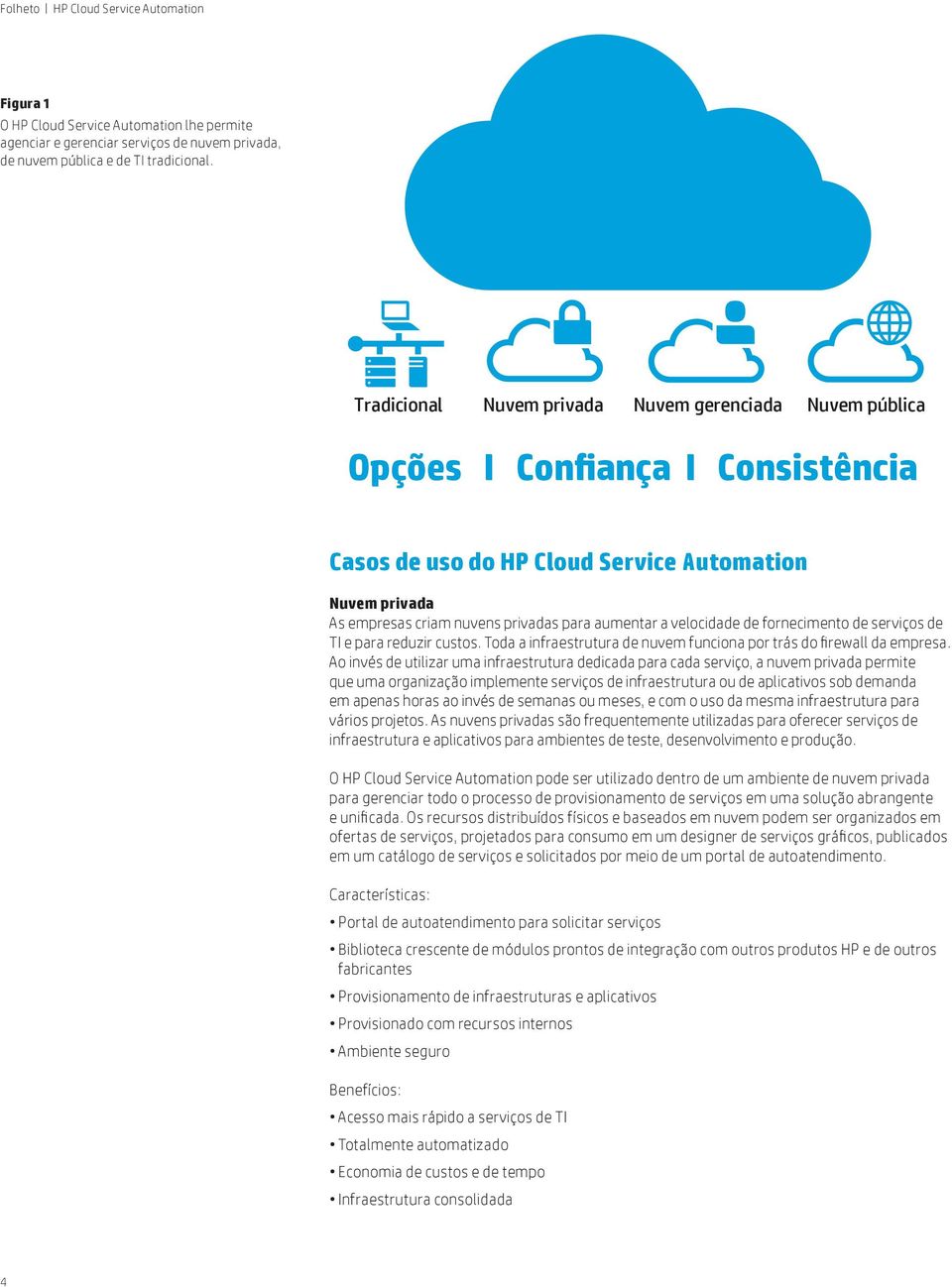 velocidade de fornecimento de serviços de TI e para reduzir custos. Toda a infraestrutura de nuvem funciona por trás do firewall da empresa.