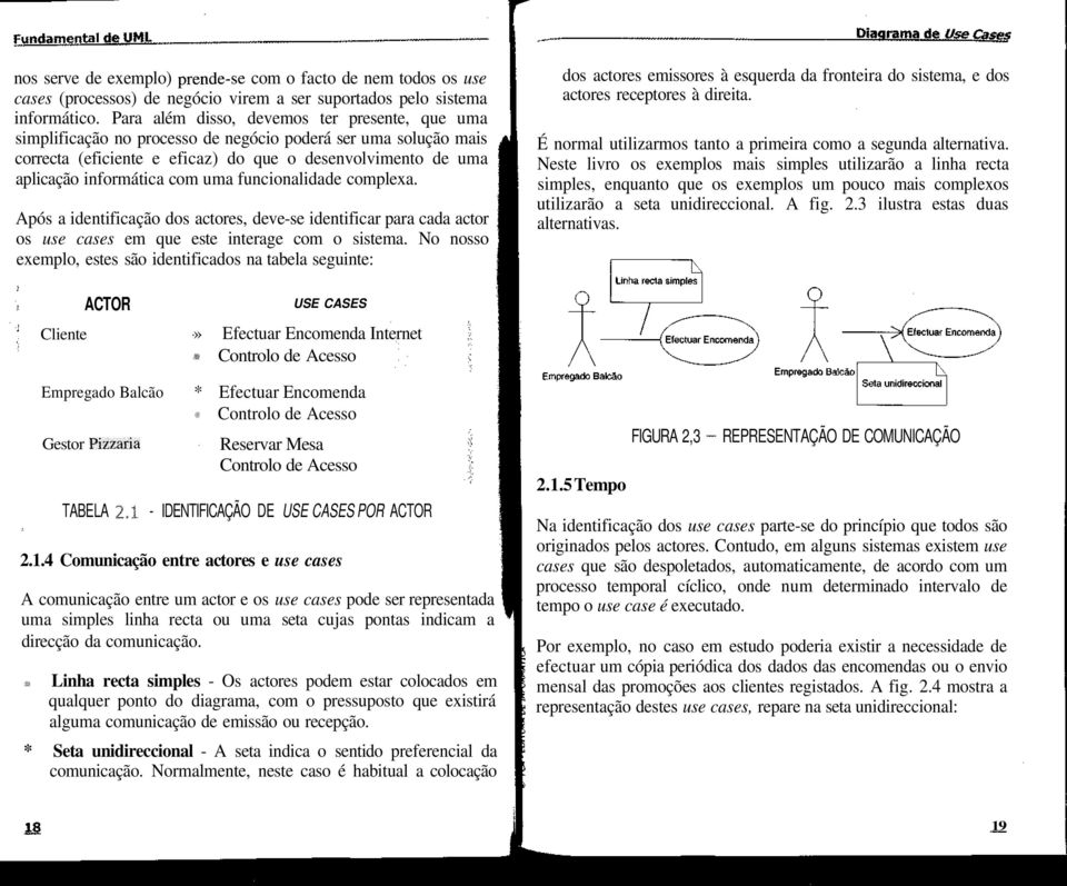 uma funcionalidade complexa. Após a identificação dos actores, deve-se identificar para cada actor os use cases em que este interage com o sistema.