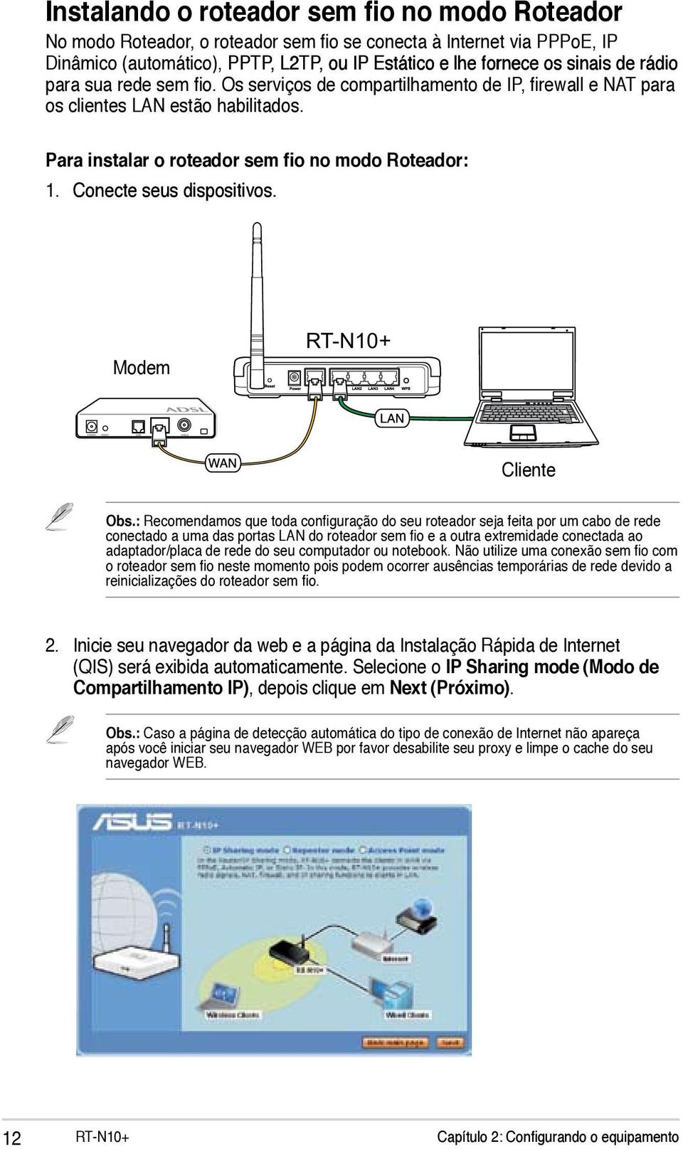 Conecte seus dispositivos. Modem Modem Cliente Obs.