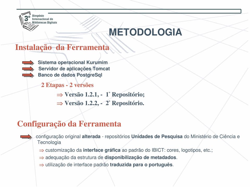 Configuração da Ferramenta configuração original alterada - repositórios Unidades de Pesquisa do Ministério de Ciência e Tecnologia