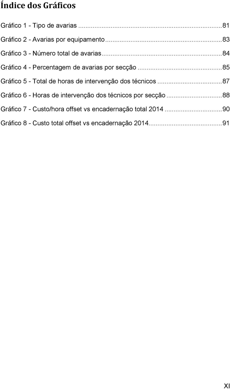 .. 85 Gráfico 5 - Total de horas de intervenção dos técnicos.