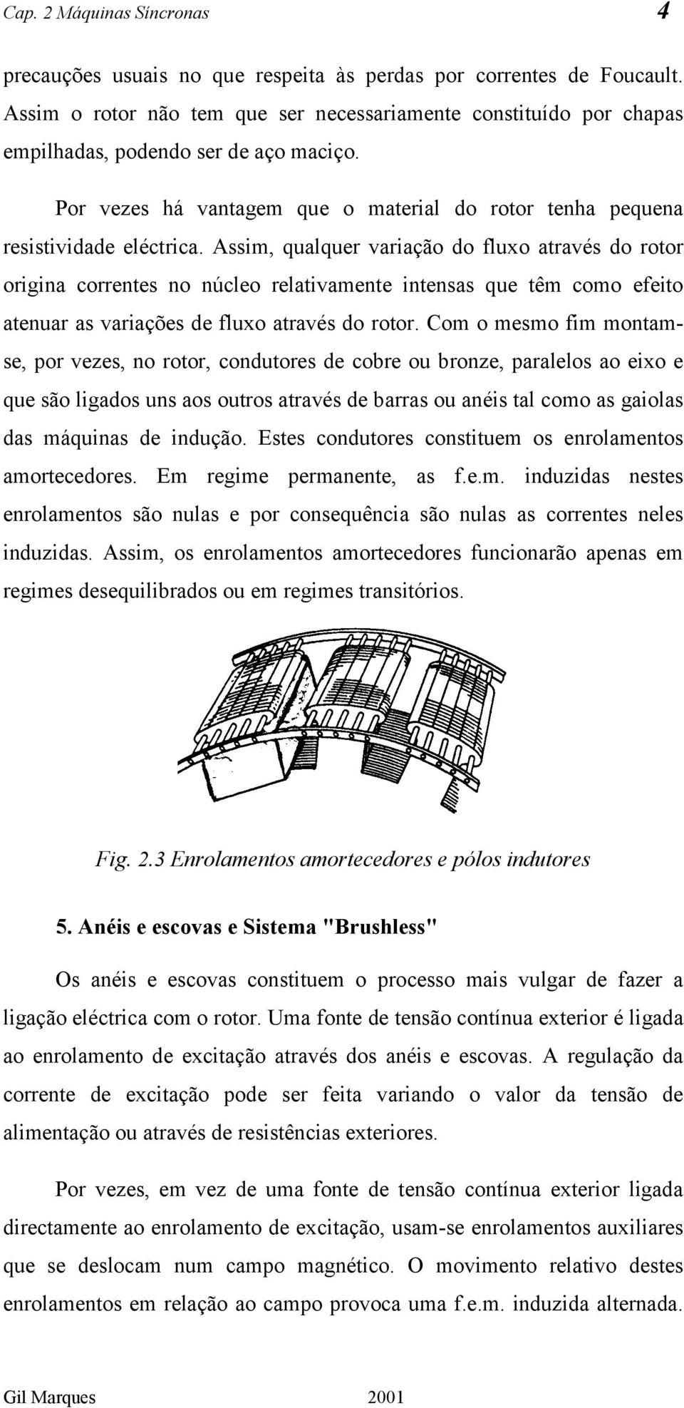 Assim, qualquer variação do fluxo através do rotor origina correntes no núcleo relativamente intensas que têm como efeito atenuar as variações de fluxo através do rotor.